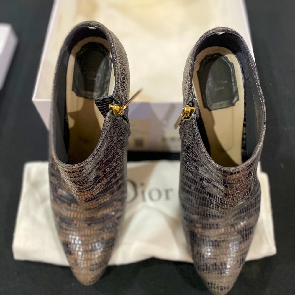 Dior snakeskin booties size 40